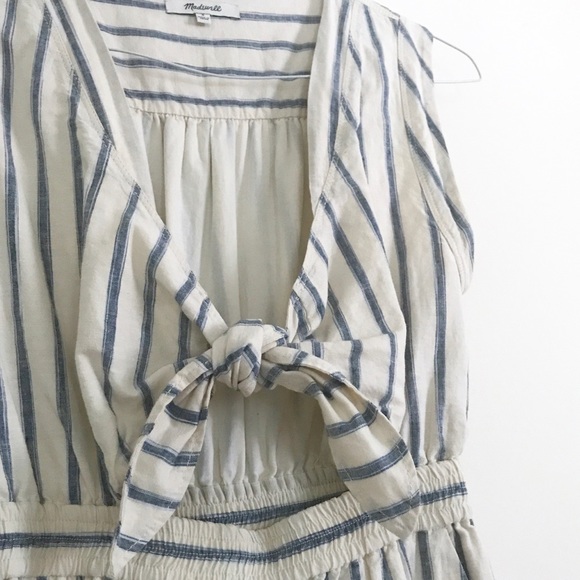Madewell Tie-Front Culotte Jumpsuit in Ikat Stripe - Picture 3 of 5